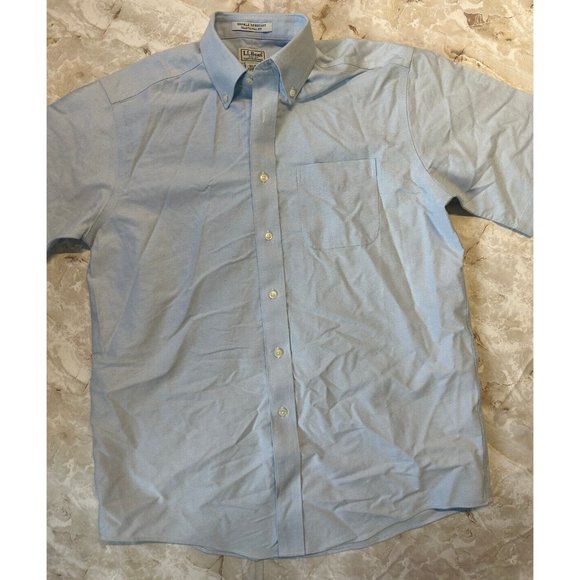 L.L.Bean‎ Wrinkle Resistant Traditional Fit  short sleeve  Men size L-XL  15 1/2 - Picture 1 of 5